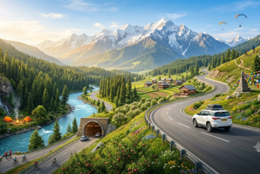 Delhi and Chandigarh to Himachal Pradesh road trip through scenic mountain roads, rivers, pine forests and snow-capped peaks.